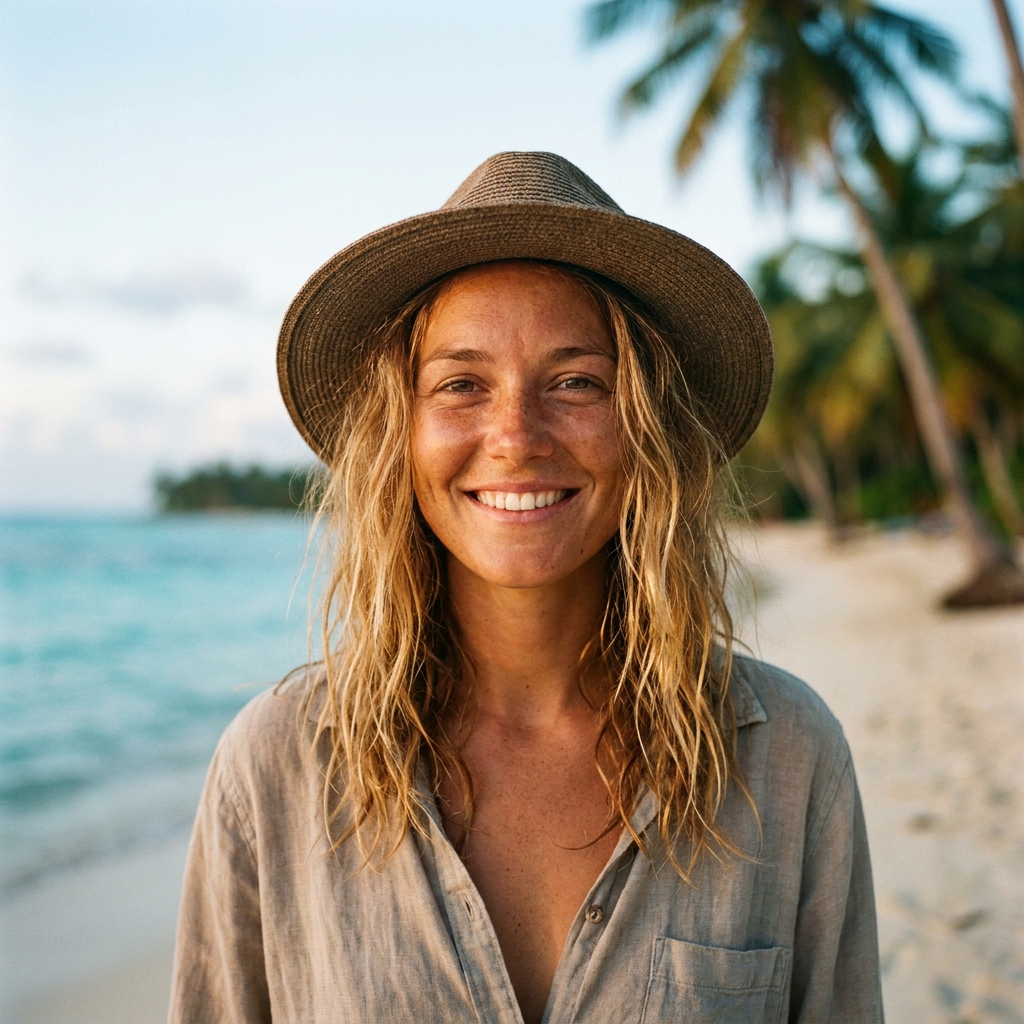 Happy traveler